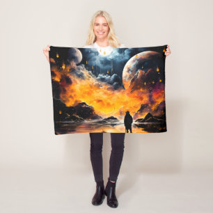 Ruitereiziger Kosmische Horizon Reis Fleece Deken