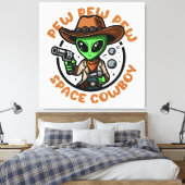 Ruiterepos Fun Alien Canvas Afdruk (Insitu (Slaapkamer))