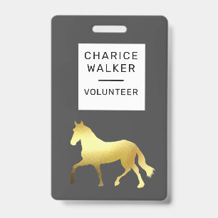ruiterij evenement paard gouden folie monogram naa badge