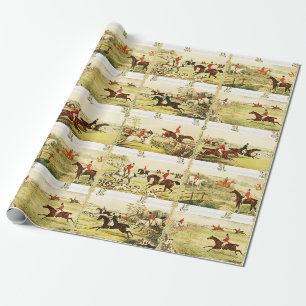 ruiters en honden jagen cadeaupapier