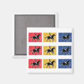 Ruiters met 3 paarden magneet (Voorkant / Achterkant)