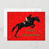 Ruitersport Grote Kerstmis Feestdagenkaart (Voorkant / Achterkant)