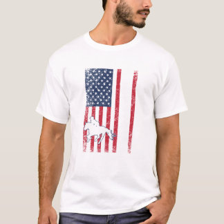 Ruitersport VS Amerikaanse vlag Paardrijden Horen T-shirt