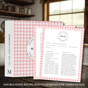 Ruitjes Monogram Familie Receptenblad