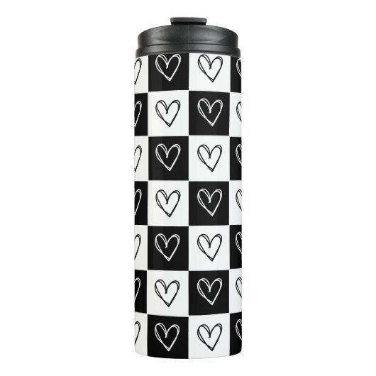 Ruitjesharten Thermosbeker (Voorkant)