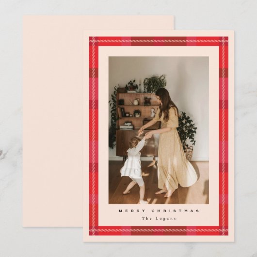 ruitpatroonlijst feestdagenkaart (Voorkant / Achterkant)