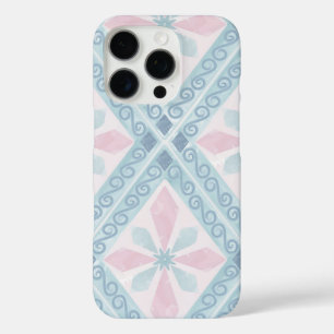 ruitvormig blauw patroon iPhone 16 pro hoesje