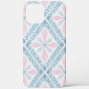 ruitvormig blauw patroon iPhone 12 pro max hoesje