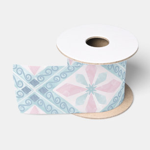 ruitvormig blauw patroon lint