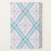 ruitvormig blauw patroon notitieboek (Achterkant)