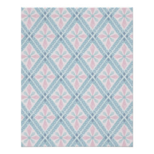 ruitvormig blauw patroon perfect poster