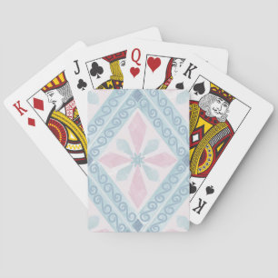 ruitvormig blauw patroon pokerkaarten