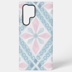 ruitvormig blauw patroon samsung galaxy hoesje