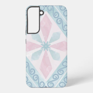 ruitvormig blauw patroon samsung galaxy hoesje