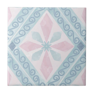 ruitvormig blauw patroon tegeltje