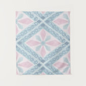 ruitvormig blauw patroon wandkleed (Voorkant)