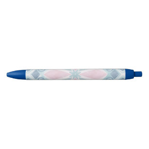 ruitvormig blauw patroon zwarte inkt pen