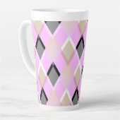 Ruitvormige buitenkant lila latte mok (Linkerhoek)