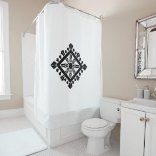 Ruitvormige dharmachakra douchegordijn