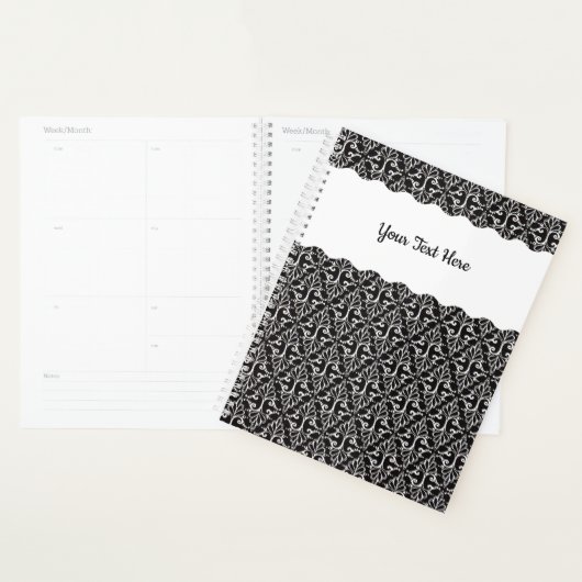 Ruitvormige witte  scrollers op zwart planner (Display)