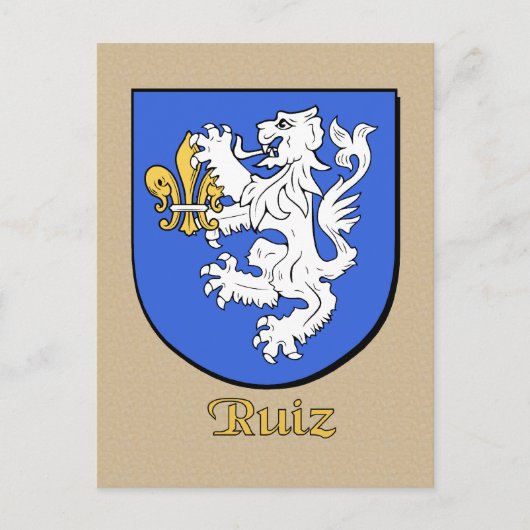 Ruiz Family Heraldic Shield Briefkaart (Voorkant)