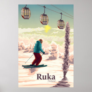 Ruka Finland Skigebied Reisposter Poster