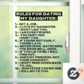 Rules for dating my daughter raamsticker (Huis)