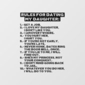 Rules for dating my daughter raamsticker (Vel)