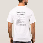 Rules for dating my daughter t-shirt (Achterkant)