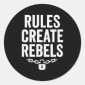 Rules Rebels Protest Dom Statement Gift  Ronde Sticker (Voorkant)