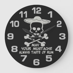 Rum Mustache aangepaste kleurenwandklok Grote Klok