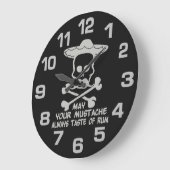 Rum Mustache couleur personnalisée horloge murale (Angle)