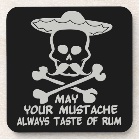 Rum Mustache onderzetters voor aangepaste kleuren (Voorkant)