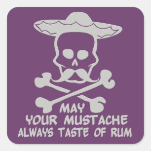 Rum Mustache stickers voor aangepaste kleuren