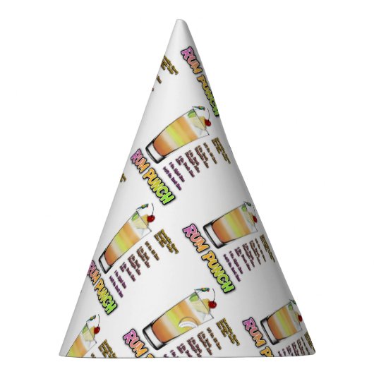 RUM PUNCH Cocktail Recipe Art Feesthoedjes (Rechts)