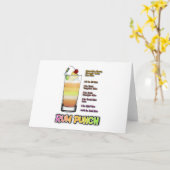 RUM PUNCH Cocktail Recipe Art Kaart (Gele Bloem)