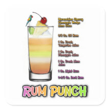 RUM PUNCH Cocktail Recipe Art