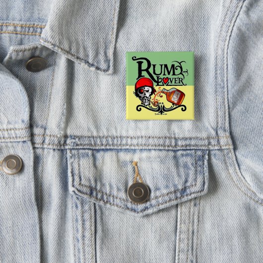 Rum Vierkante Button 5,1 Cm (In situ)