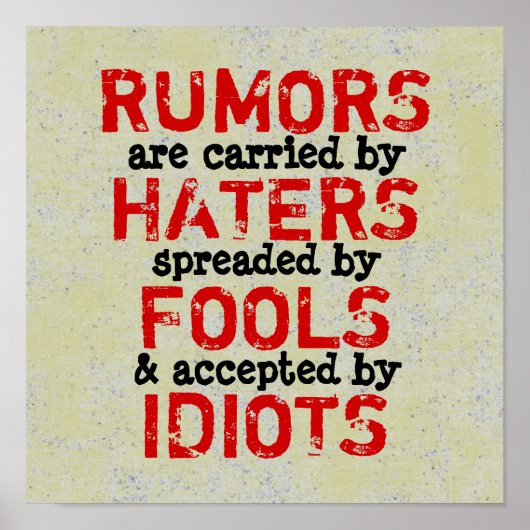 RUMEURS ~ Affiche 30X30 cm (Devant)