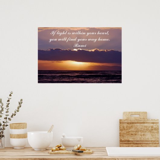 Rumi Als er licht in uw hart zit Poster (Keuken)