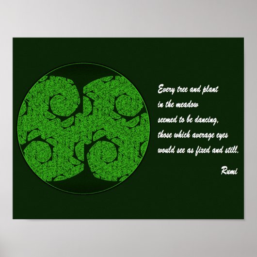 Rumi citeert Poster Art. Tree Mandala Inspiration. (Voorkant)
