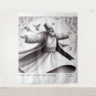RUMI DANCE QUOTE ART WANDKLEED