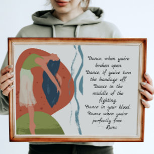 Rumi Dance Quote met danser Perfect Poster