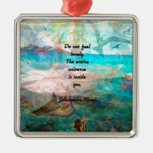 Rumi Inspiration Quote over het universum Metalen Ornament