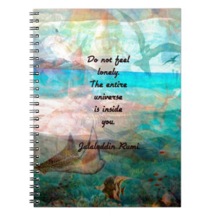 Rumi Inspiration Quote over het universum Notitieboek