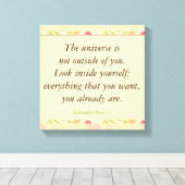 Rumi Inspirerend look binnen quotes Canvas Afdruk (Insitu (Houten vloer))