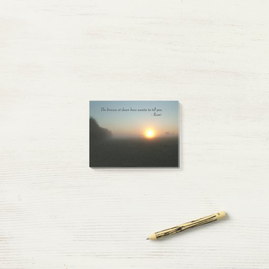 Rumi "les brises notes de post-it à aube" (Sur un bureau)