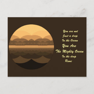 Rumi Life Quote Briefkaart. Mandala Design Briefkaart