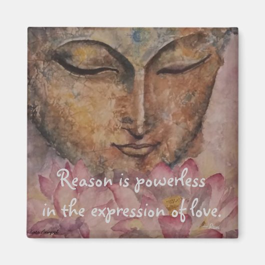 Rumi Love Citation Bouddha Aquarelle Magnet d'art (Devant)