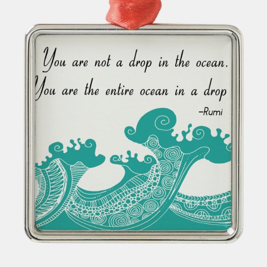 Rumi Ocean quote Metalen Ornament (Voorkant)